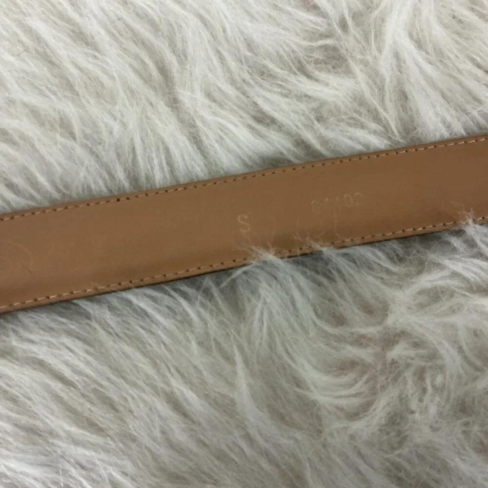 Charter Club Black Leather Croc Embossed Belt S